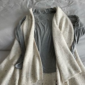 Old navy cardigan with a grey Calvin Klein long sleeve shirt